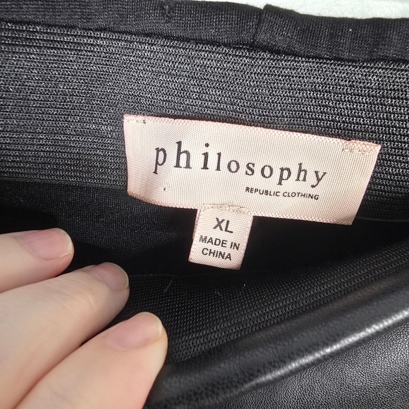 Philosophy Republic Clothing Womens Faux Leather Paneled Leggings Black XL - Picture 4 of 5